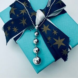 Tiffany & Co. Graduated Beaded Drop Necklace in Sterling Silver with Packaging